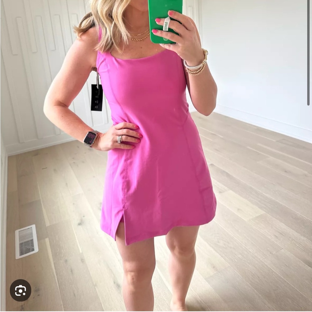 💕 YPB SculptLux Active Mini Dress, Bright Pink, built-in shorts! Bestseller!